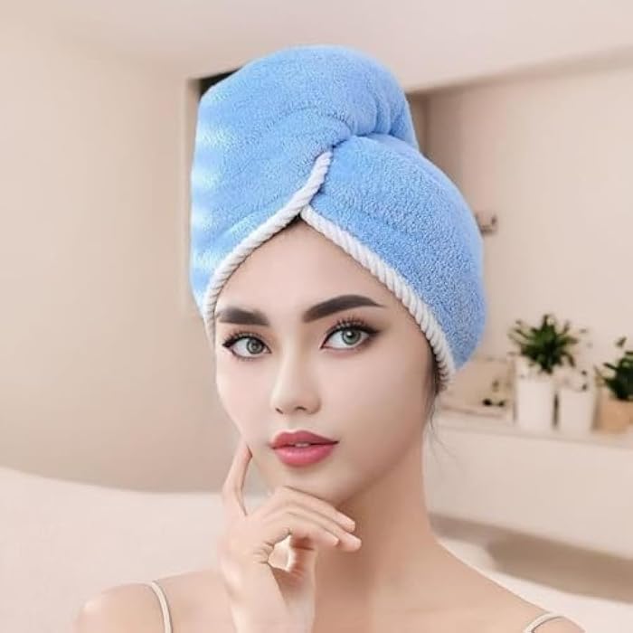 Premium Microfiber Drying Cap to Reduce Frizz and Protect Hair Damage, Practical Design for Shower, Travel, Gym for Every Woman Who Cares About Her Hair. - Image 1